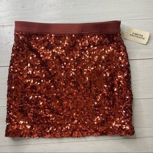 (3 for $15) Forever 21 Sequin Copper Mini  Skirt Sz M NWT